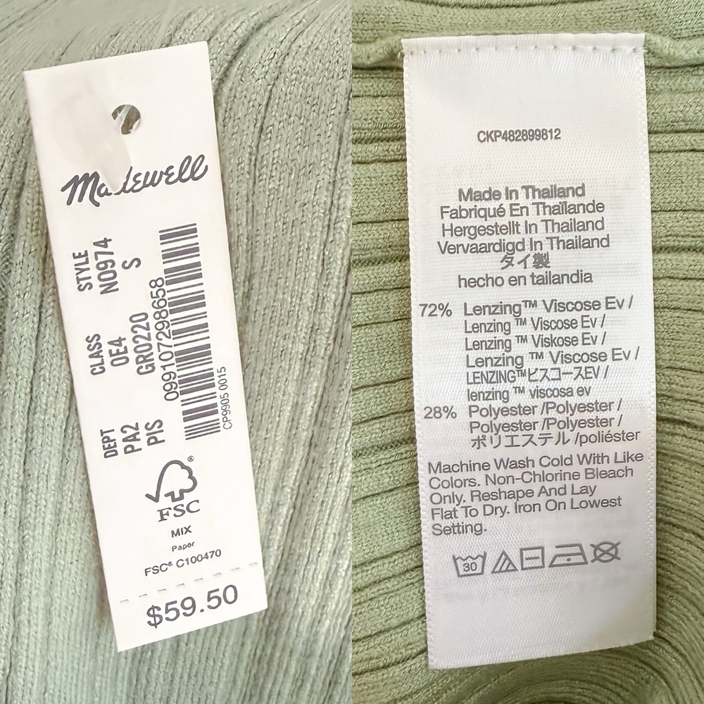 Madewell The Signature Knit Scoopneck Sweater Tank in Pistachio Green Women’s S - Picture 9 of 11